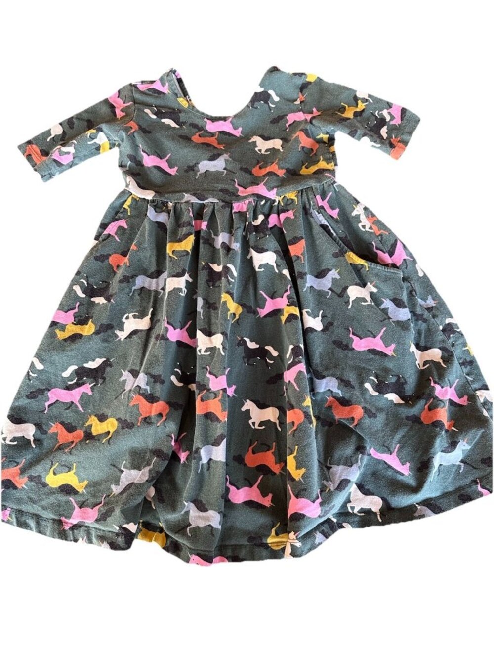 Hanna Anderson Unicorn Dress Pockets Size 8